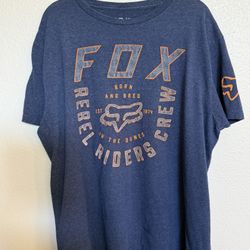 Fox Racing Rebel Riders Crew T Shirt Men’s XL Heather Blue Motocross Graphic Tee