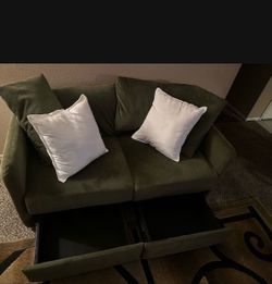 stylish green loveseat