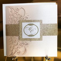 Blush Lasercut Wedding Invitation