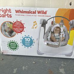 Bright Starts Whimsical Wild Portable Compact Baby Swing w/ Taggies, Unisex,  Newborn And Up for Sale in Kannapolis, NC - OfferUp