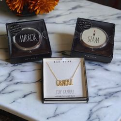 Rae dunn compact mirrors and necklace lot