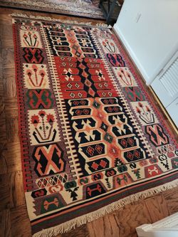 5 x 8 Hand Knotted Persian Kilim Wool Area Rug