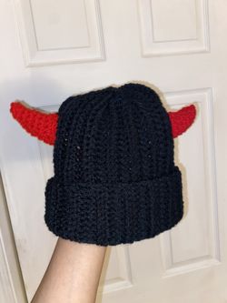 Crochet Beanie With Horns