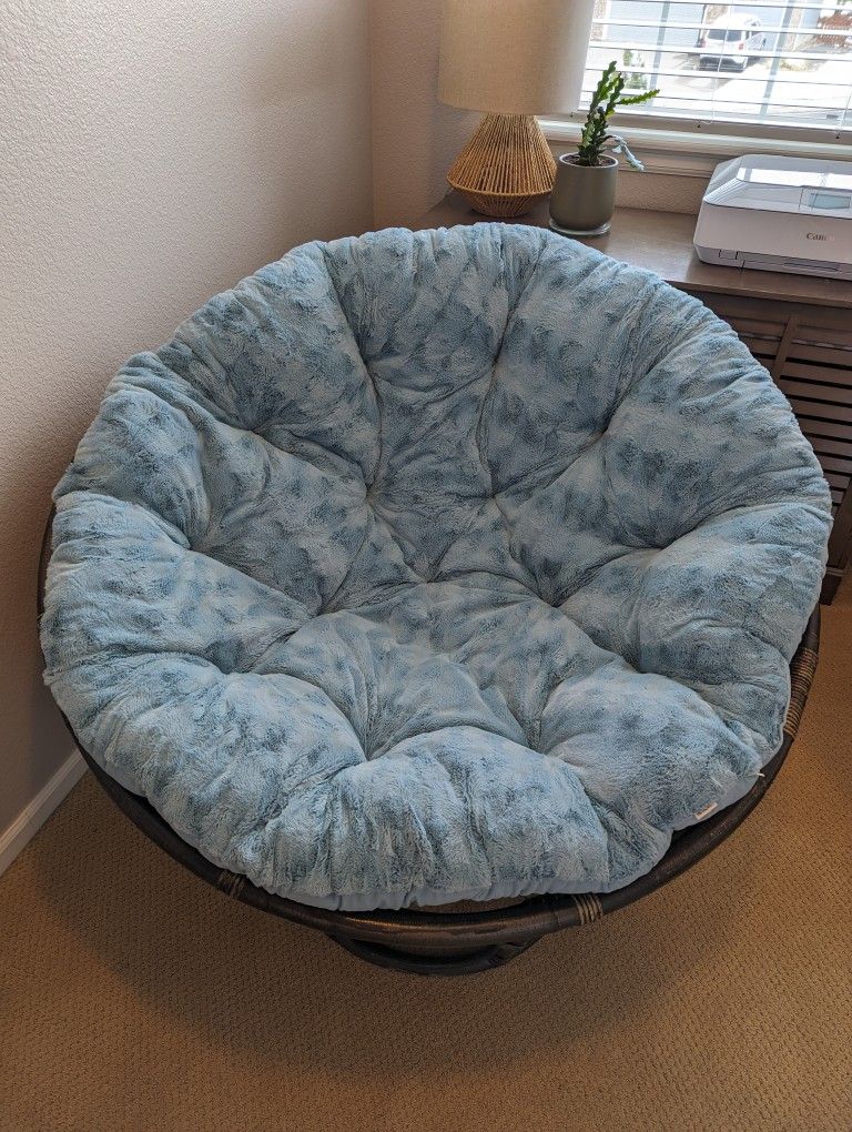 Pappasan Chenille & Wicker Chair