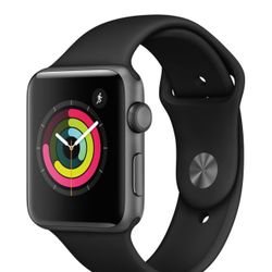 Apple Watch Series 3 38mm Space Gray Aluminum Case with Black Sport Band