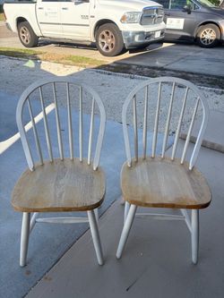 Pair of 2 Wooden Dining Chairs