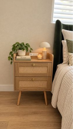 Boho Nightstands with Two Drawers
