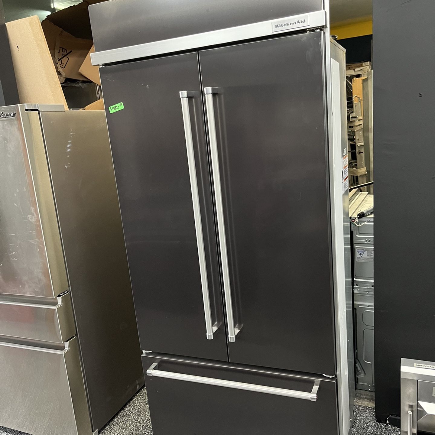 Built In Kitchen Aid Black Stainless 36 Inch Fridge French Door