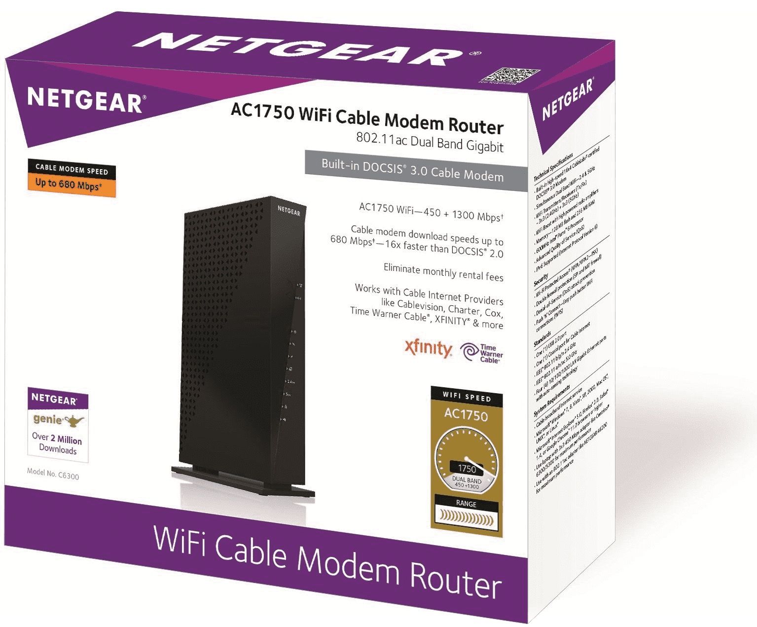 ✩ ✩ BRAND NEW SEALED! NetGear AC1750 WIFI CABLE MODEM ROUTER