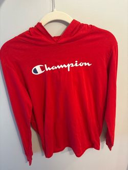 Excellent condition red champion thin hoodie boys size XL