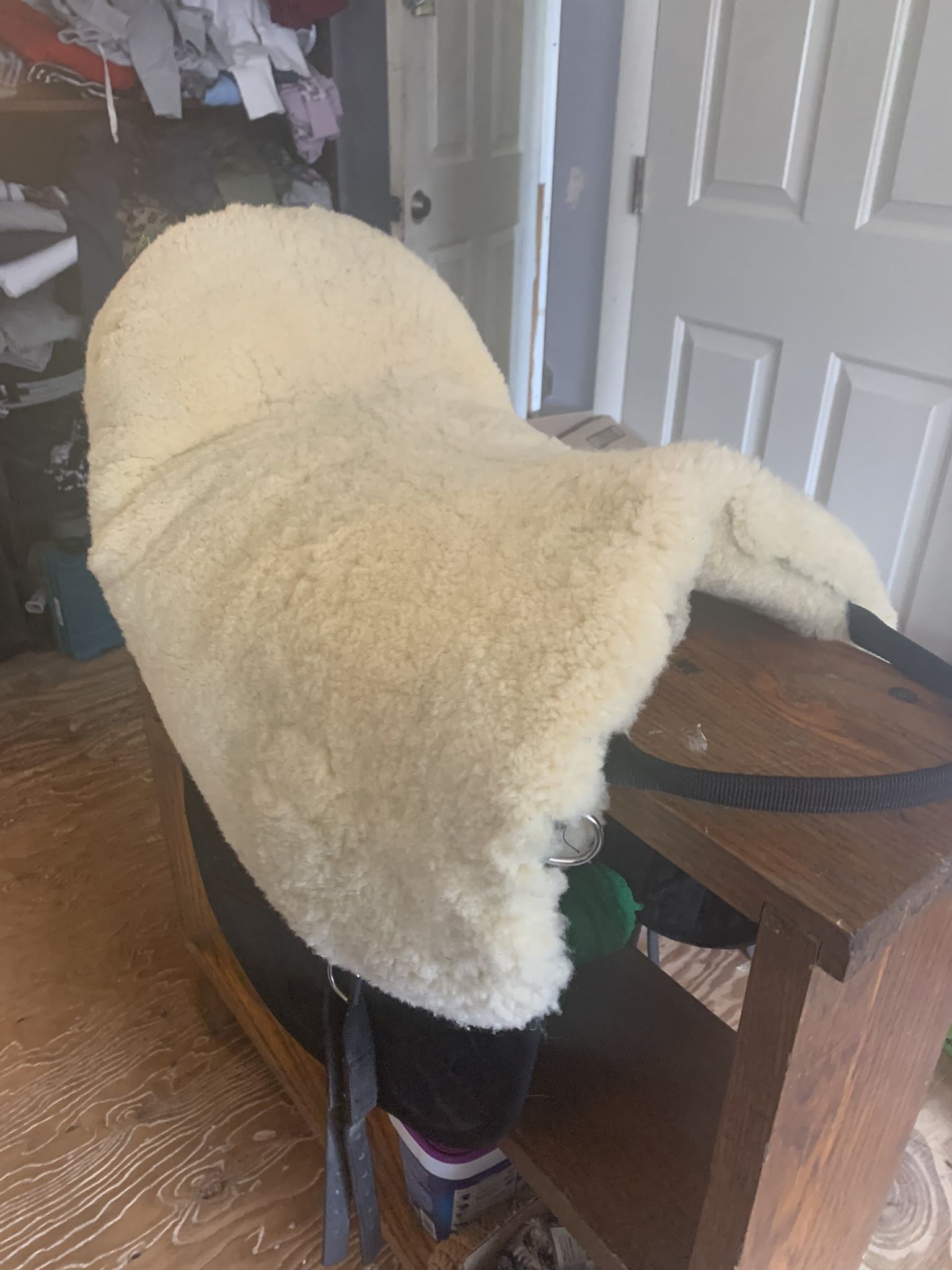 Like New CHRIST High end 100% Genuine Sheepskin Bareback Saddle W/Girth BEST OFFER!