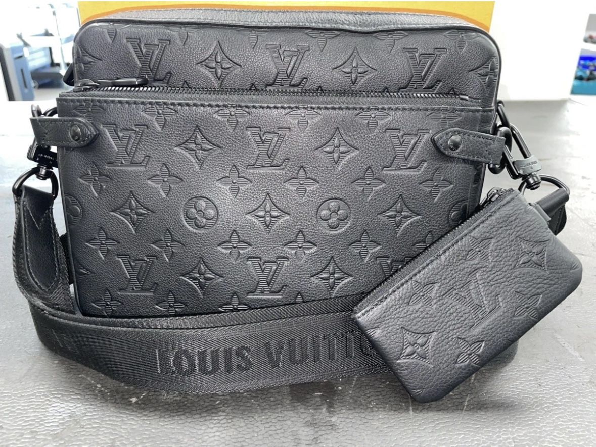 LV Black Embossed Messenger
