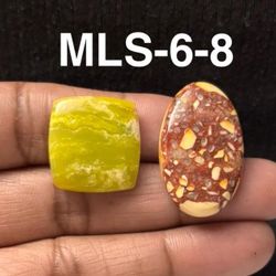 Multi-Stone Mix Shape Gemstone Cabochon-2Pc Lot-MLS-6-8