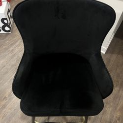 Black suede Gently Used Barstools Set Of 2