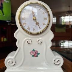 1996 PS Paul, Sebastian Limited, Edition, Porcelain Mantle Clock, Pink Roses Theme