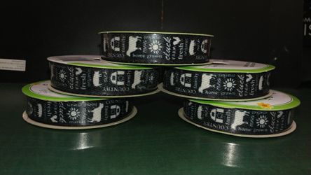 5 Rolls Black Ribbon Farm Animals