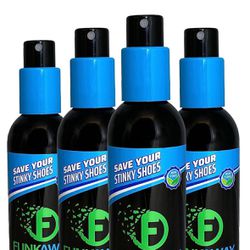 FunkAway Odor Eliminating Spray for Shoes, Skates, Work Boots & More, 8 oz., Extreme Odor Eliminator, Perfect for Stinky Stuff You Can't Put i
