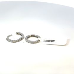 18k White Gold Diamond Earrings Hoop