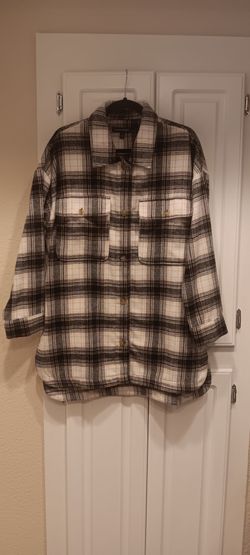 Banana Republic Ladies' Shirt Jacket - BLACK PLAID