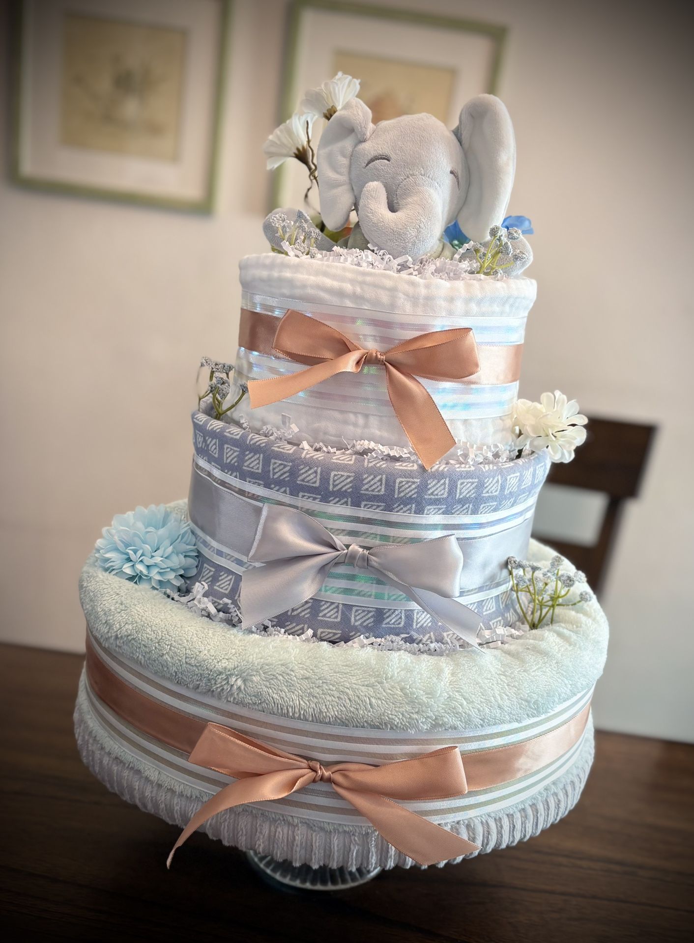 New Baby Boy Elephant Diaper Cake