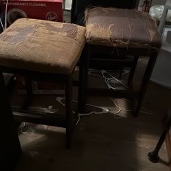 2 Wood Stools 