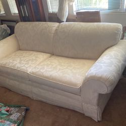 White Couch And  Big White Chair
