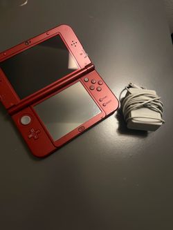 Nintendo 3DS XL Red Handheld Console with Charger