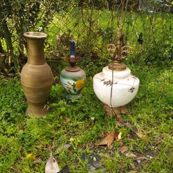 Antique Lamps And Vase