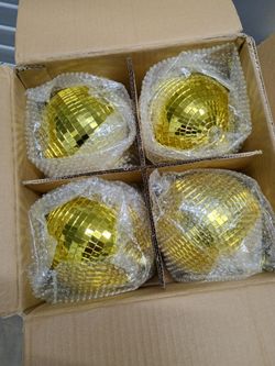 Gold disco mirror balls