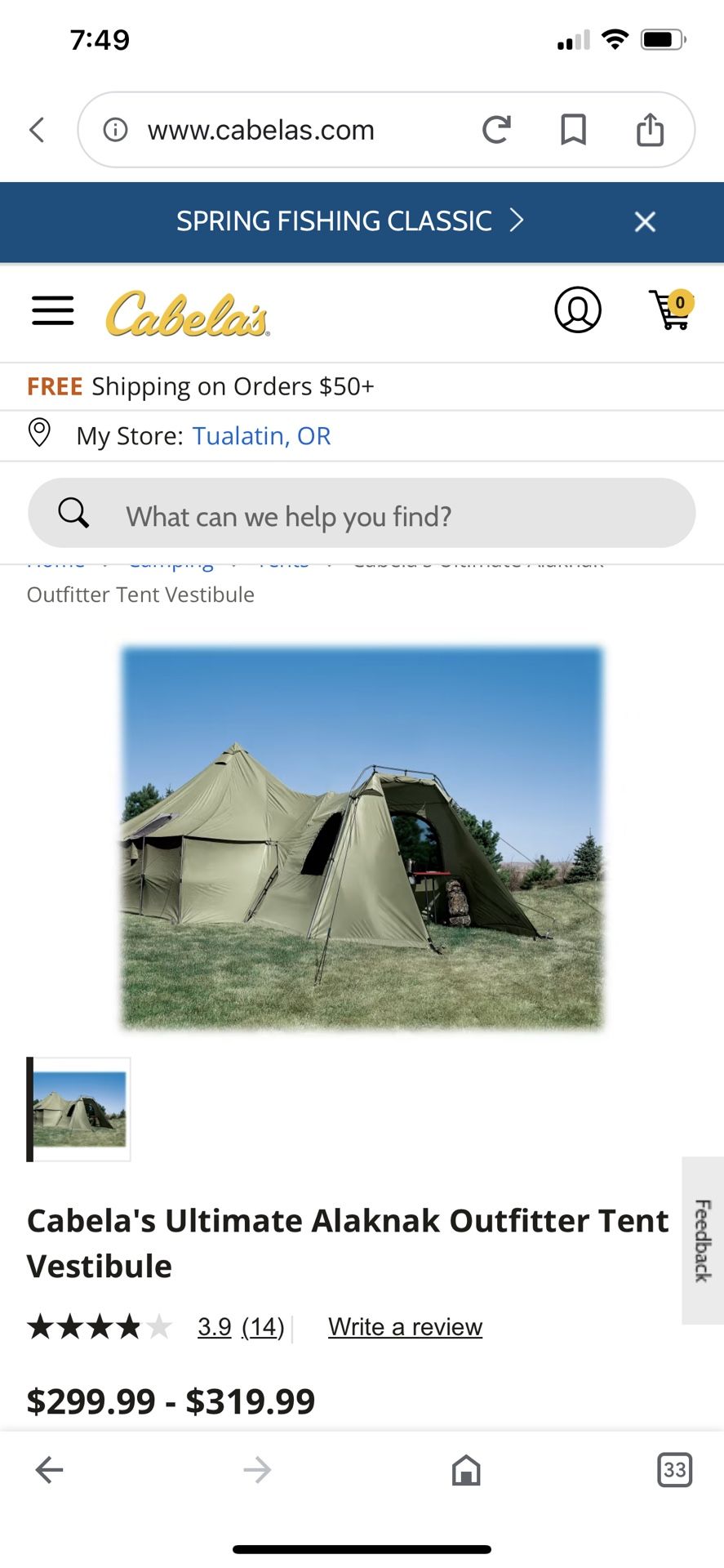 Cabela’s Alaknak 12x12 Tent