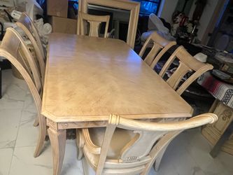 Bernhardt dining 6 chairs table and mirror
