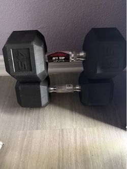 45 lbs dumbbells set pair