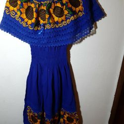 Beautiful Embroidered Mexican Dresses/Maria Bonita Vestidos/ Sunflower Dress/vestidos Artesanales 