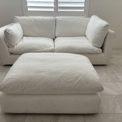 Sofa and Large Ottoman
