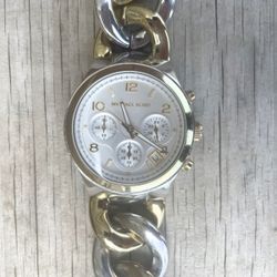 Michael Kors Two Toned Gold and Silver Watch