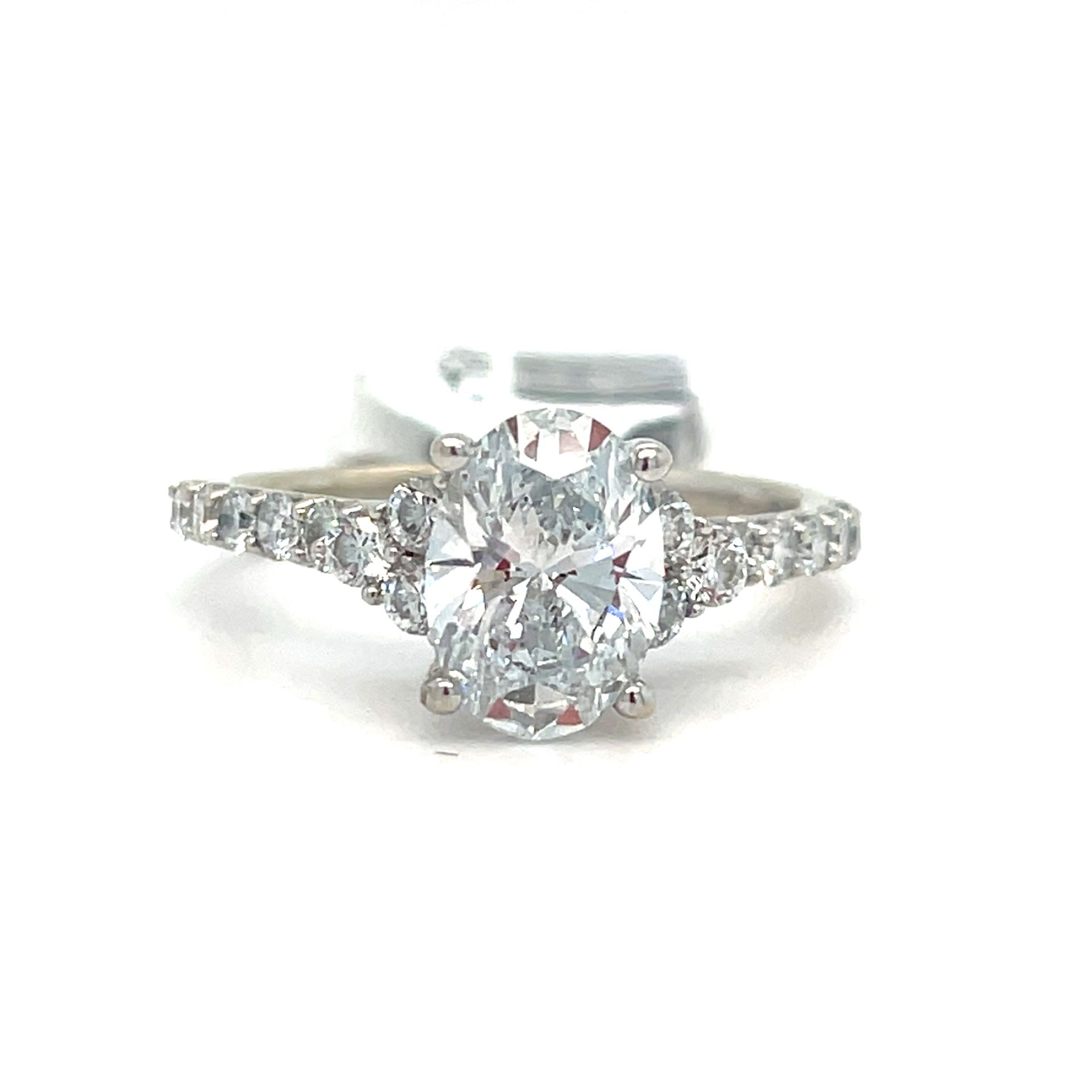 14K White Gold Lab Diamomd Ring 3.00g 2CTW Size 7 190464