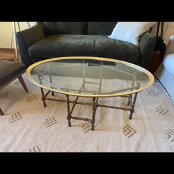 20th Century Baker Hollywood Regency Brass coffee table