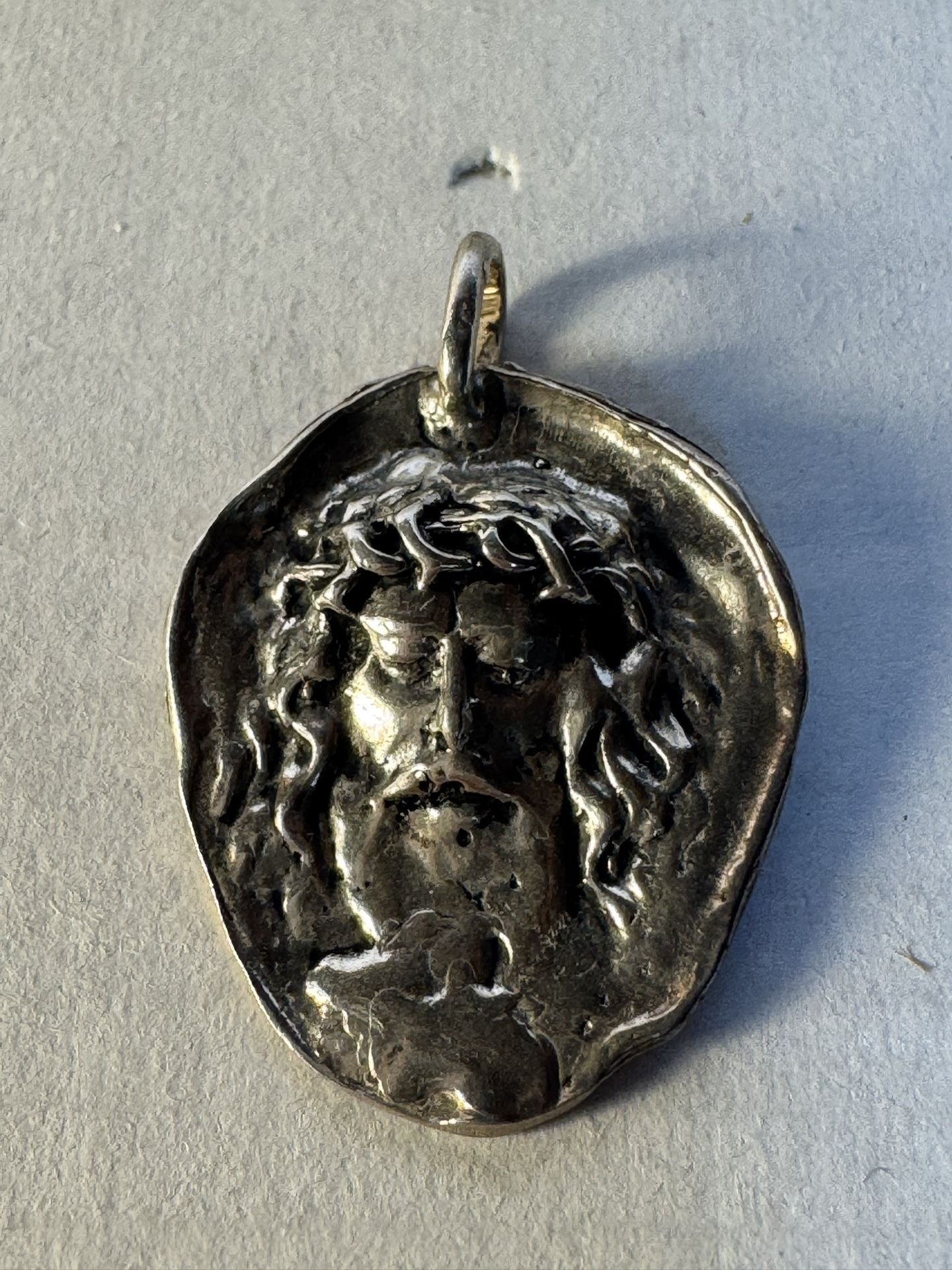 ATOCHA 925 STER Silver Carved Jesus Face Pendant