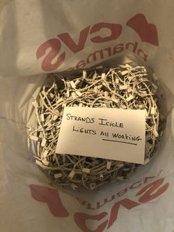 Christmas Icicle Lights 6 Strands ! About 50 Feet 