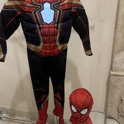 Spider-Man Superhero Light Up Halloween Costume Kids New Size 12