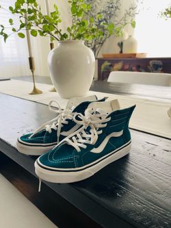 Vans turquoise hi tops sz 1.5 youth