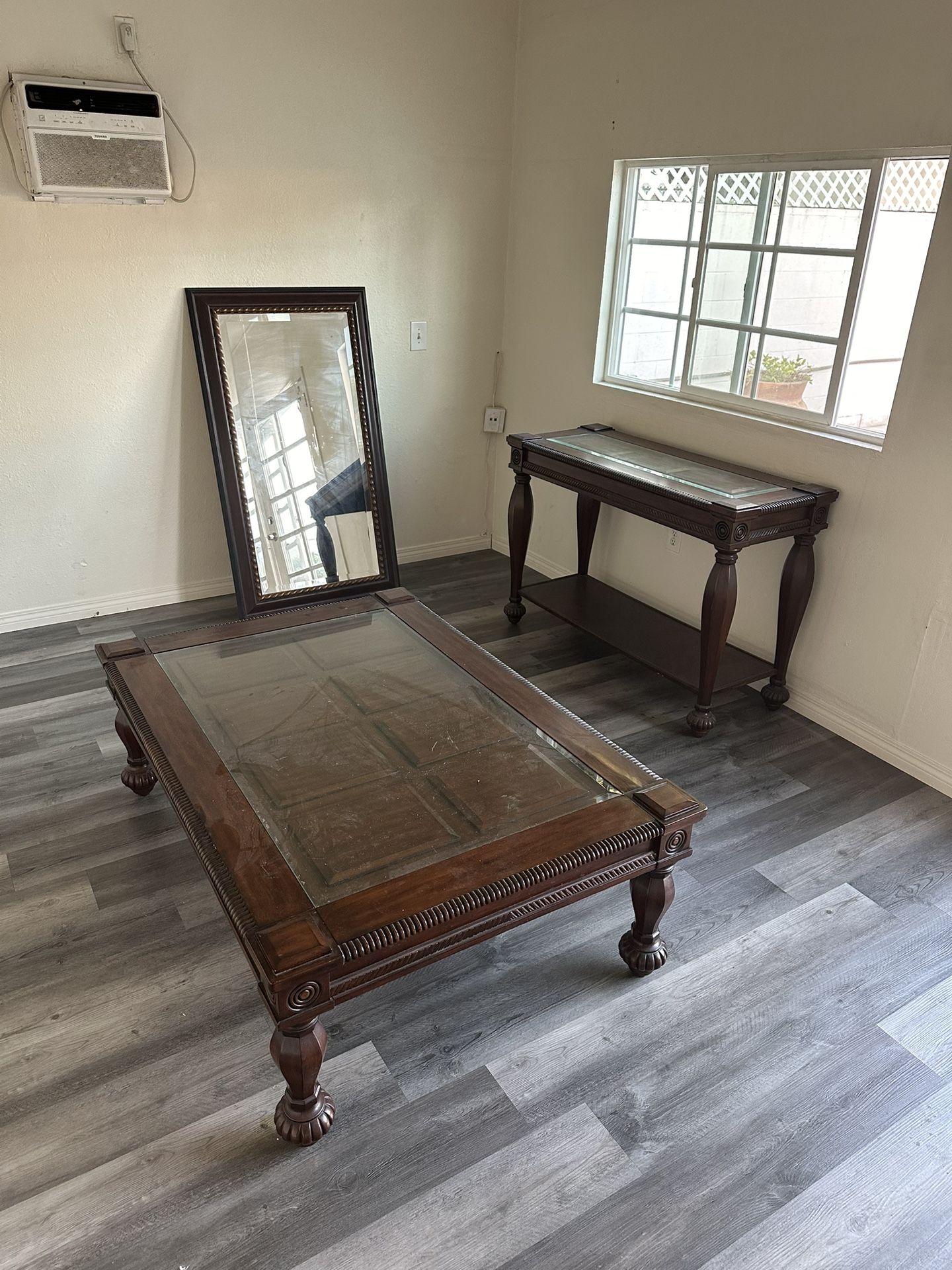 Living Room Furniture Set (coffee table, tall table, mirror)