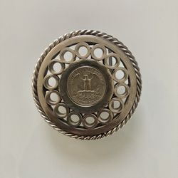 Belt Buckle: Vintage Quarter Dollar Bald Eagle