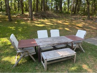 IKEA Patio Dining Set – Table, 4 Reclining Chairs & Bench