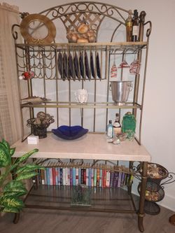 Kitchen Table And Matching Bakers Rack