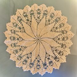 11" Vintage Crocheted Ecru Doily #042022X