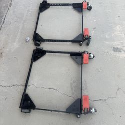 heavy-duty mobile base trolley stand used for moving heavy machinery like refrigerators, washing machines, or woodworking tools. 