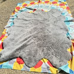 Grey Faux Rug 