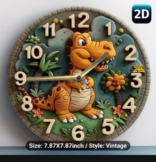 🆕️NEW 3 DINOSAUR CLOCKS. 8" PRICE IS CHOICE. SEE ALL PICTURES