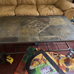 Slate Coffee Table And 2 End Tables 